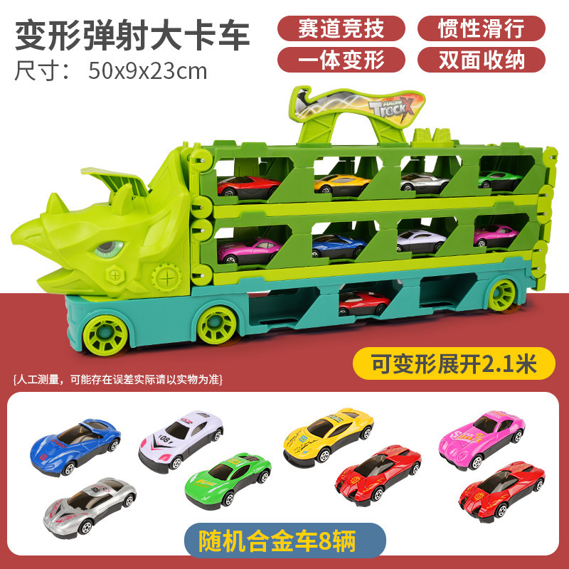 Aleación educativa gran deformación pista de almacenamiento plegable catapulta camión ingeniería estacionamiento juguetes para niños al por mayor