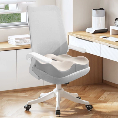 Headrest | Student Dormitory Sedentary Waist - gray-and-white-color-matching-cushion-one-size-fits-all-cushion