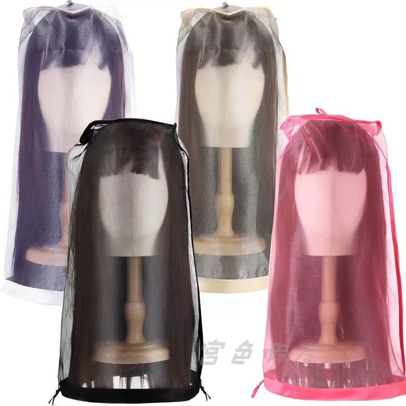 Hanging Extended Wig Protective Cloth Cover Wig Hair Piece Cover Transparent Gauze Cover to Place Wig Dust Cover Bracket