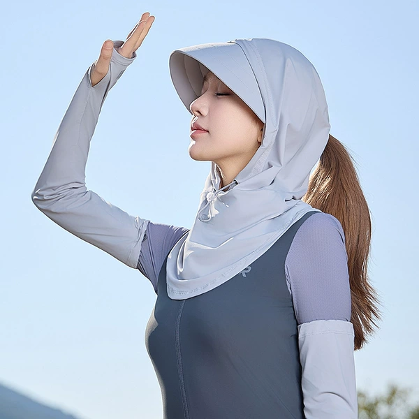 Drawstring light gray - sun protection, breathable and wearable helmet [with brim]