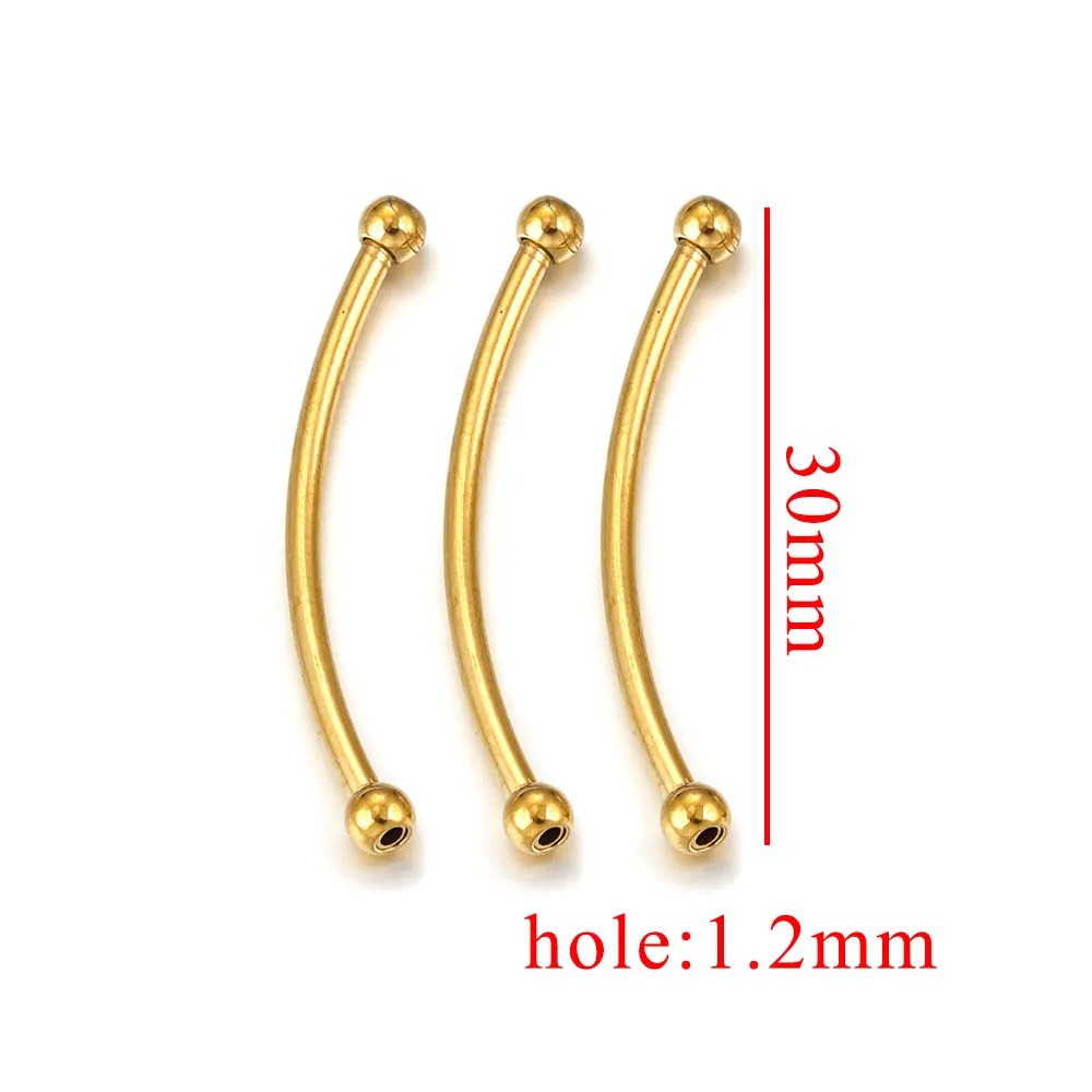 Accesorios de acero inoxidable hecho a mano bricolaje pulsera collar codo cabeza redonda tubo de plata producto semiacabado joyería material con cuentas image 9