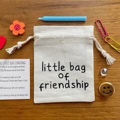 跨境专供麻布束口袋友谊主题little bag of friendship创意礼品袋