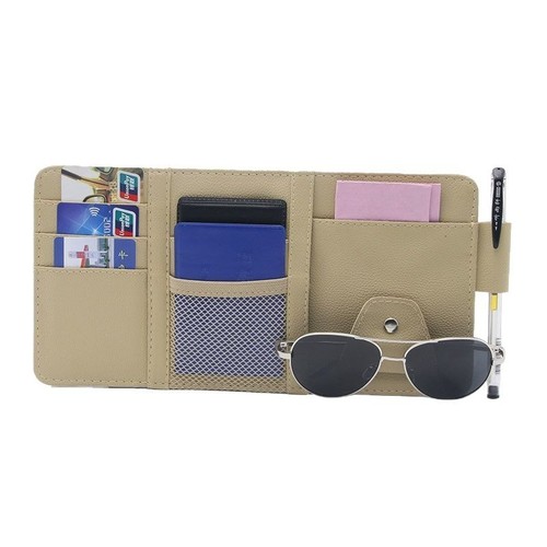 Car sunshade storage bag, car driver's license holder, glasses and card organizer, multi-functional storage bag, document holder