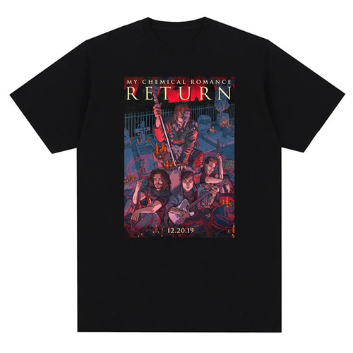 Women's Printed Romance Men - Chemical Band Shirt MyTC CottonMcr