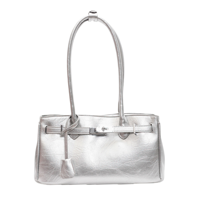 Cross-Border Retro Texture Handheld Kelly For Women 2025 New Trendy Solid Color Shoulder Stylish Versatile Underarm Bag_voghion.com