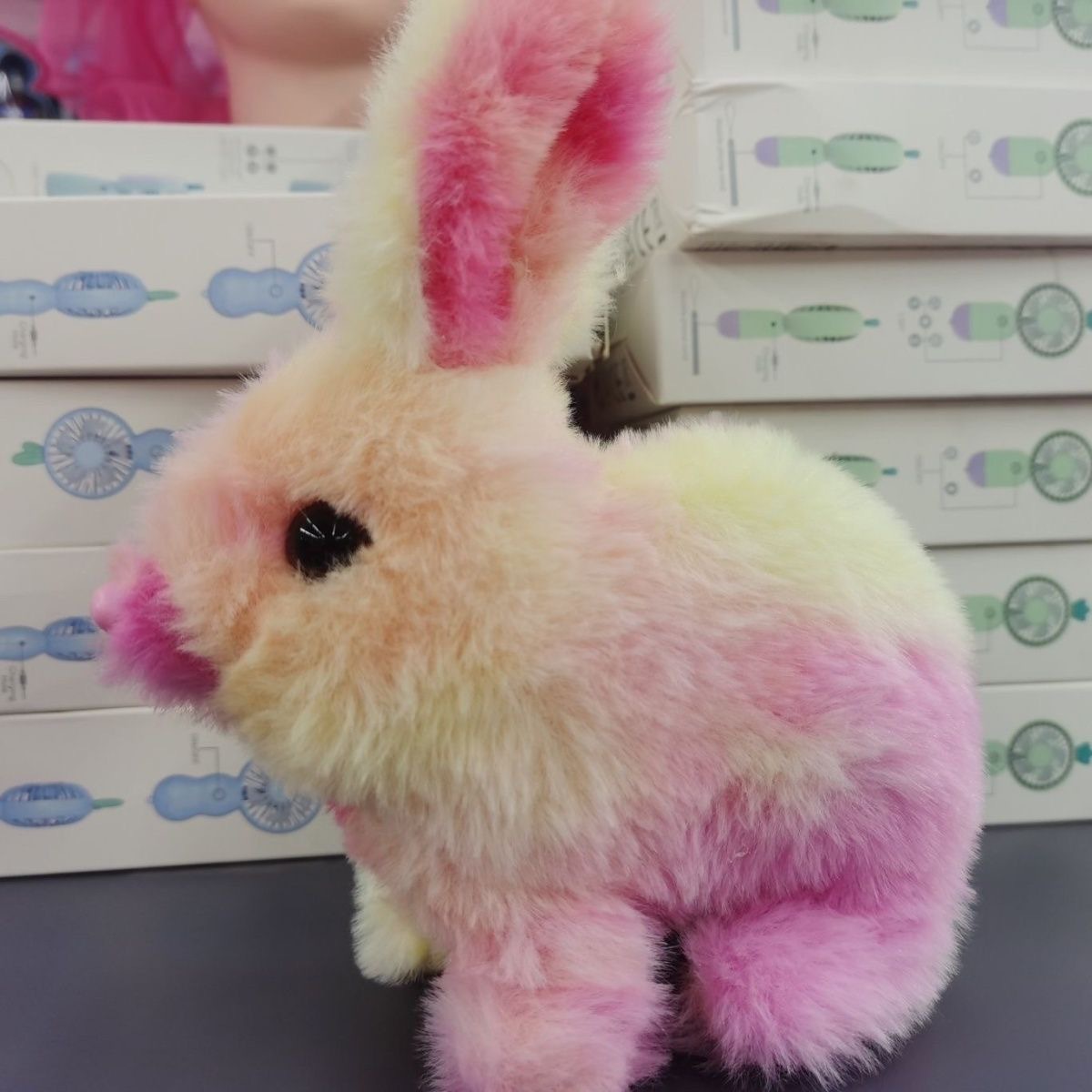 Colorful pink rabbit