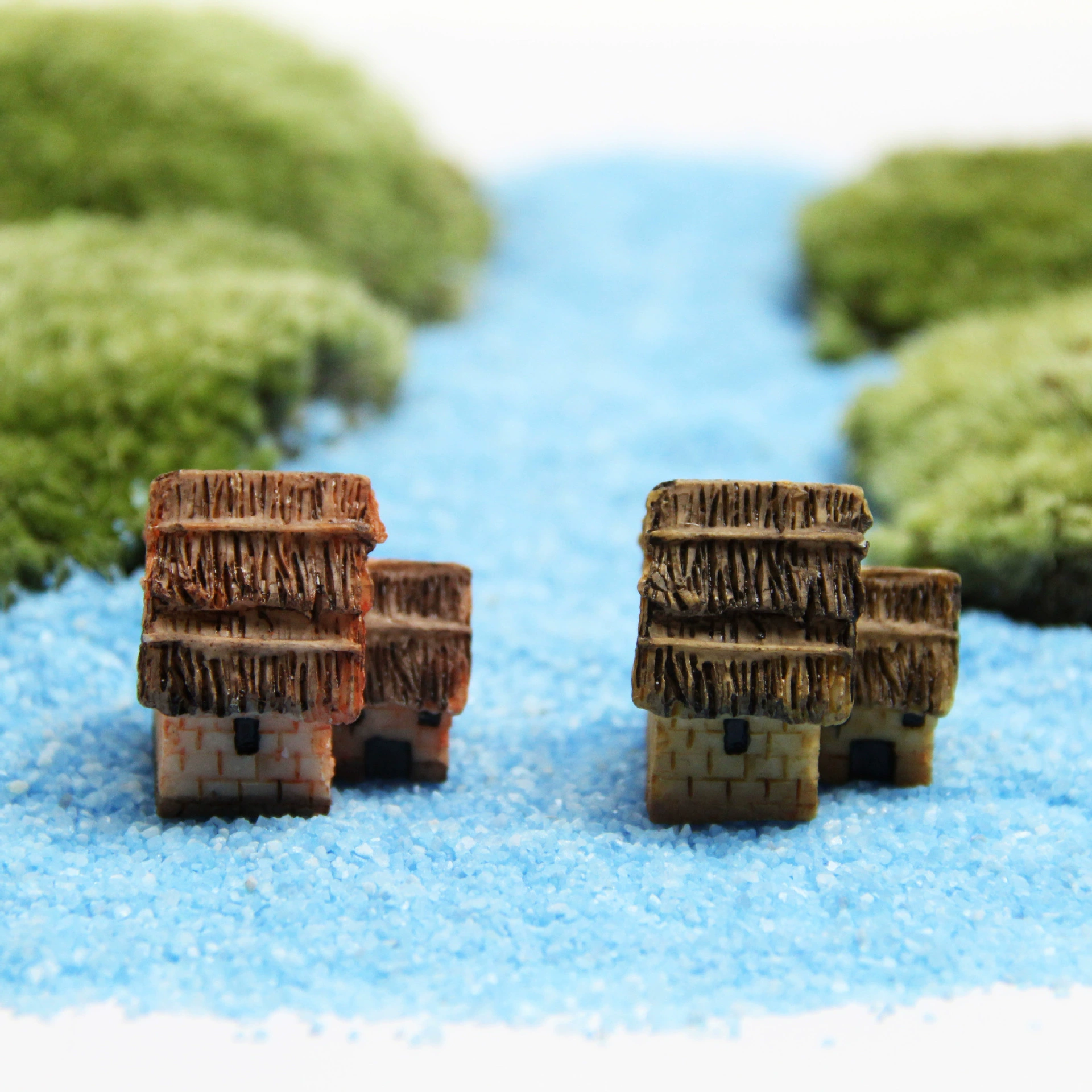 Высокий и короткий дом тростниковый дом DIY сборка небольшие украшения микро Ландшафтные украшения из смолы