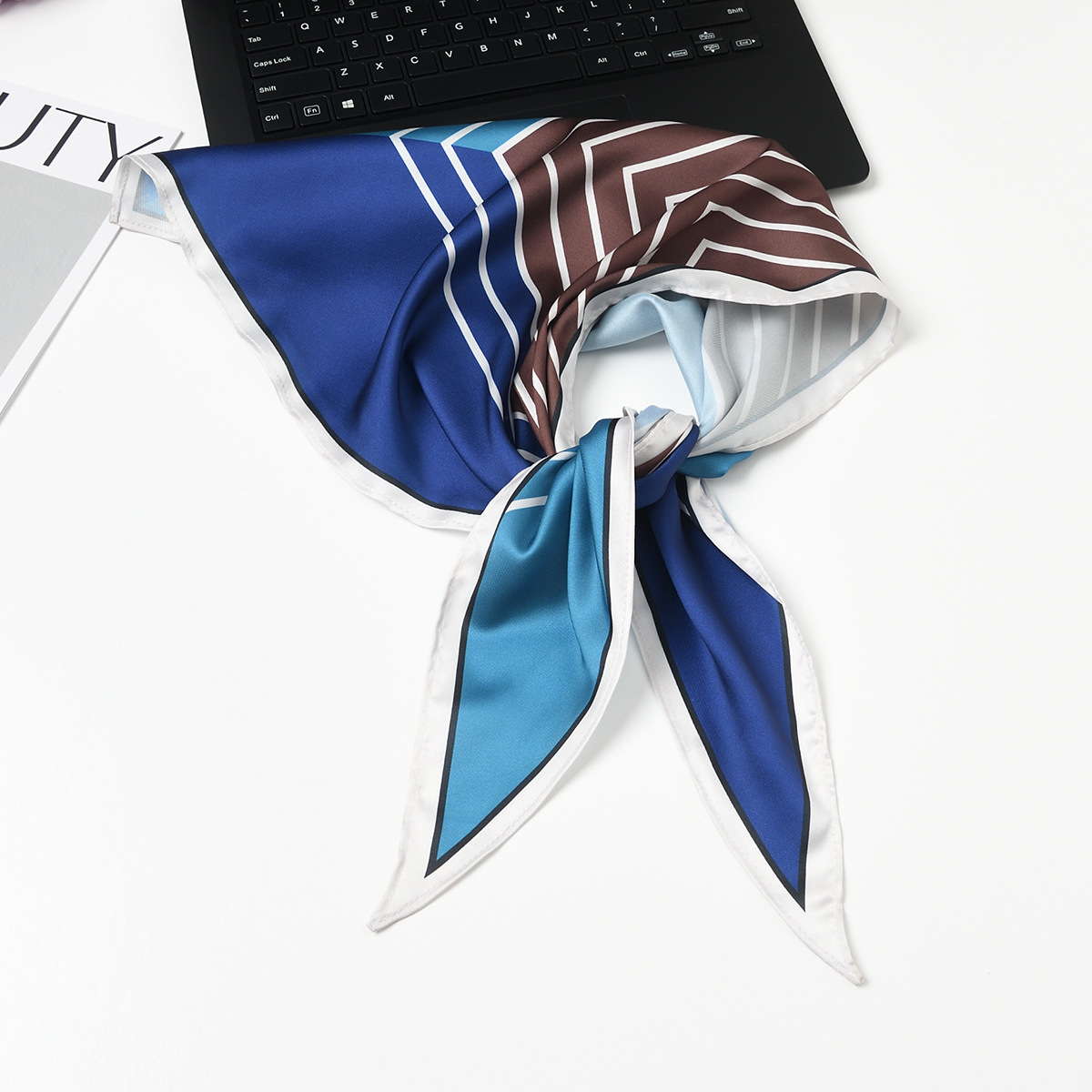 #221 컬러블록 스트라이프 블루 커피