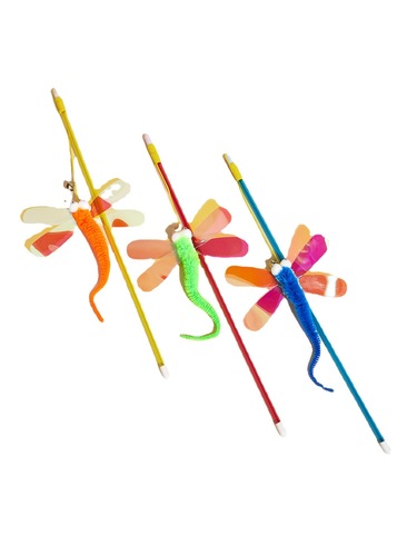 Holographic Cat Wands with Sparkling Big Eyes Dragonfly Cat Toys for Interaction and Self-Entertainment, Amazon New Product