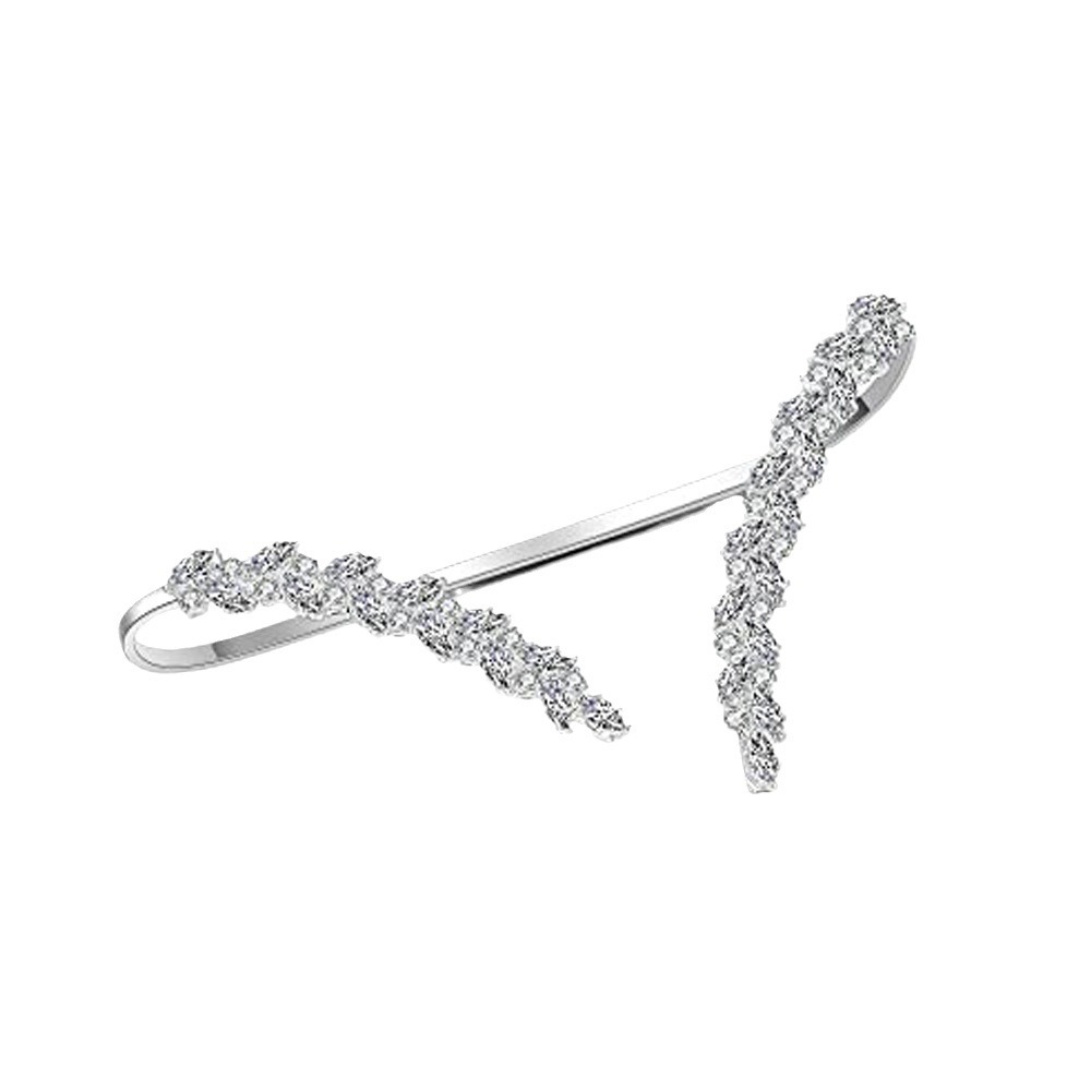 Personalidad europea y americana pulsera de zircon de hoja ligera de lujo abertura ajustable pulsera accesorios de novia Bracelet