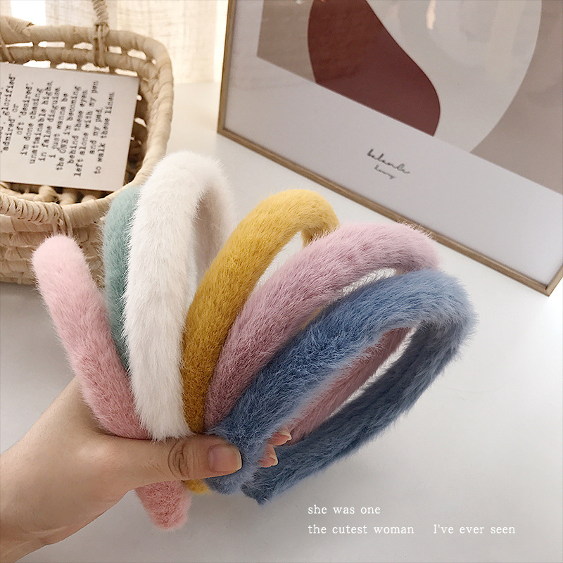 Otoño e Invierno diadema de felpa de alto grado diadema francesa hembra Mori Hada pelo paquete versátil estilo coreano peludo horquilla tocado
