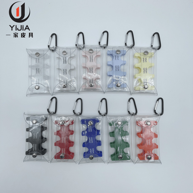 Spot Coin Holder Portable Coin Sorting Transparent PVC Small Bag with Carabiner Coin Plastic Box Storage Bag