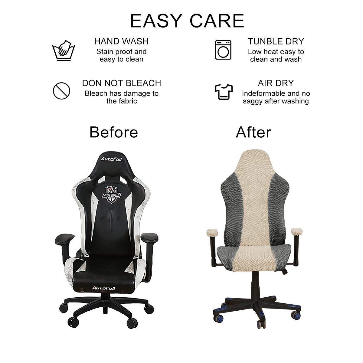 Jacquard transfronterizo en forma de T estriado de color, cubierta de silla de deporte elástica general a prueba de polvo, cubierta de silla de juego de Internet