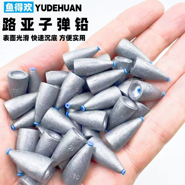 Lure Bullet Lead Sinkers with Concave Bottom, Wholesale Plastic Core Models, Regular Models, Texas Rig Lure Lead Weights, Fishing Tackle