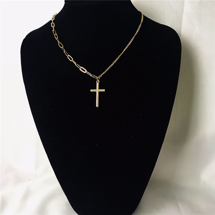 Gold Cross Pendant Necklace
