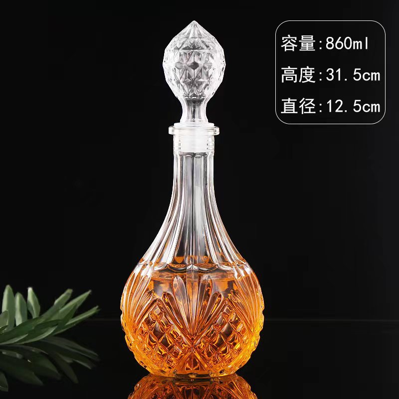 Moda tallado botella de vino jarra de vino engrosada botella de vino Vino sellado botella de vino vacía