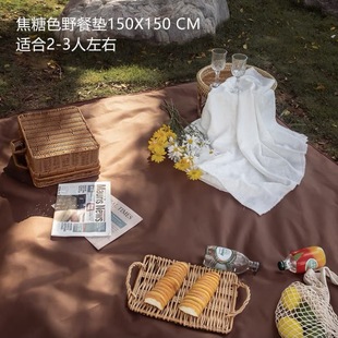 New Oxford cloth coffee color picnic mat