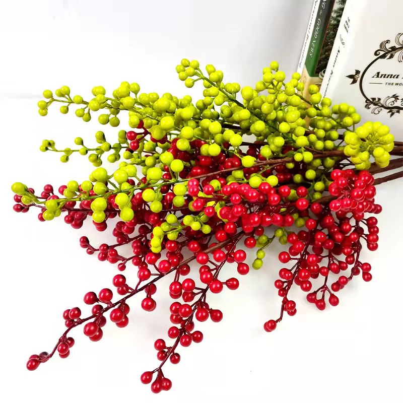 Planta Artificial de Alta Simulación, Decoración para el Hogar, Fotografía, Árbol del Dinero, Flor de Acacia, Fruta de Bayas, Planta Verde