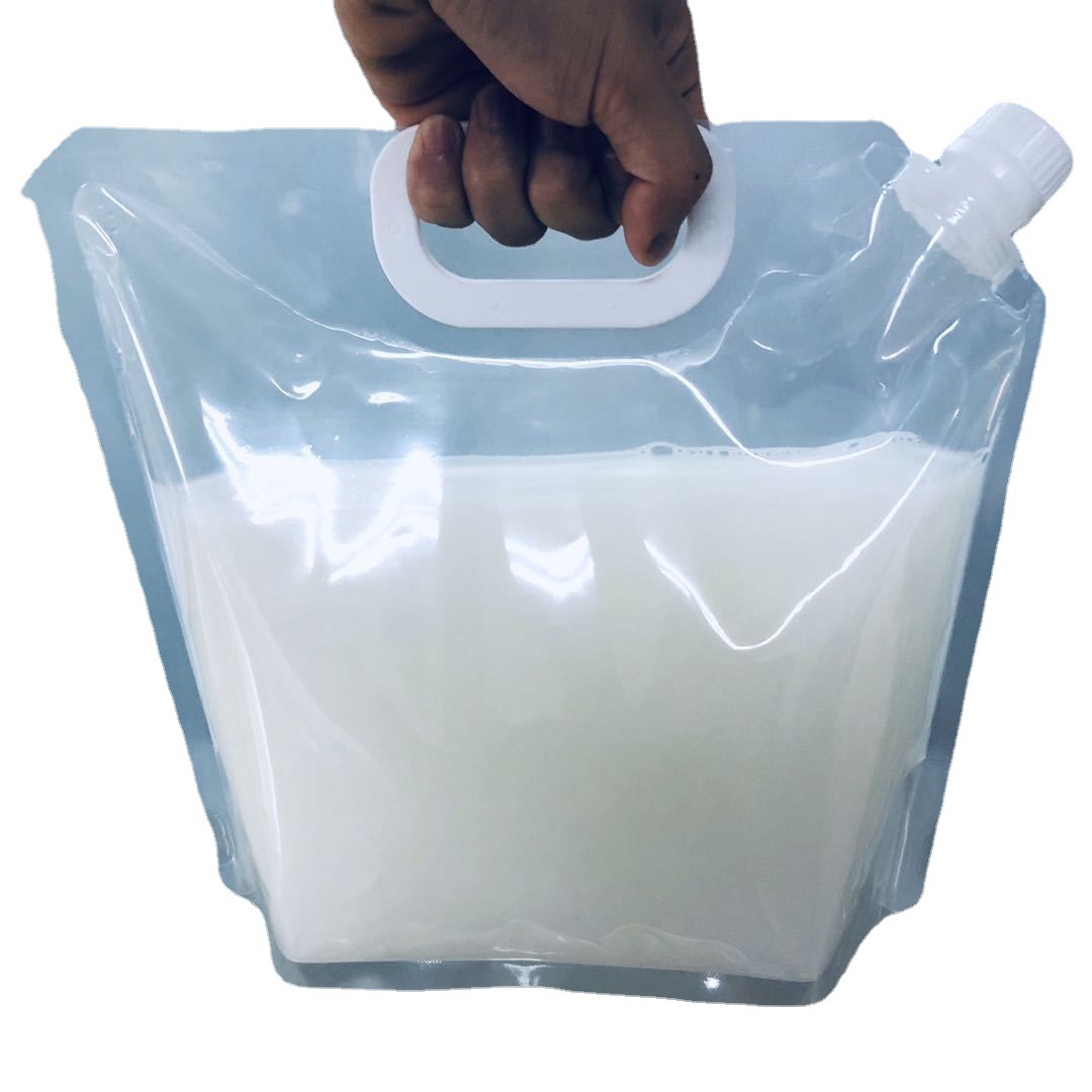 A厂家现货五谷杂粮收纳密封袋大米袋透明自立大口吸嘴5L10L水袋