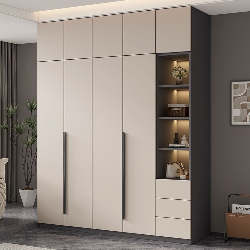 全杉木环保衣柜家用卧室对开门储物衣柜简约现代出租房用小户型