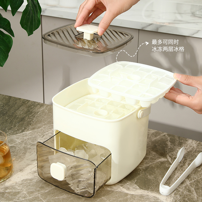 フリーズプレス家庭用食品グレード冷蔵庫蓋付き自家製ストレージアイスボックスインターネットセレブホットスタイル製氷型製氷皿ボックス|undefined