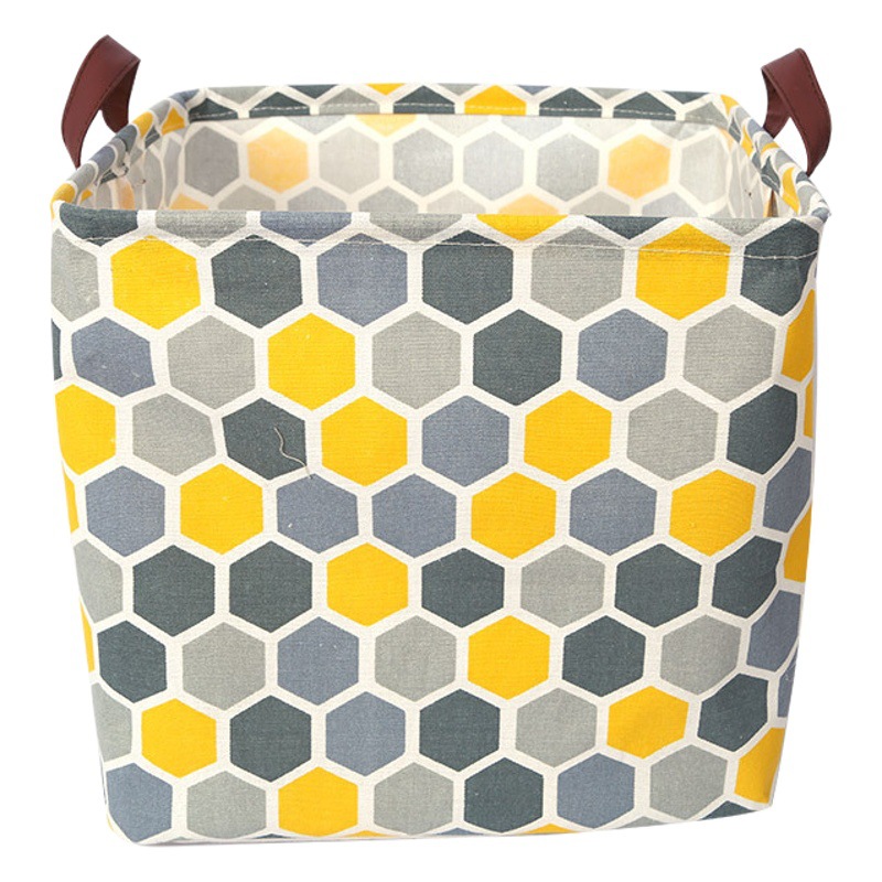 Cesta de almacenamiento cuadrada cesta de almacenamiento de artículos diversos de organización plegable tela para el hogar cesta de almacenamiento de algodón y lino cesta de lavandería