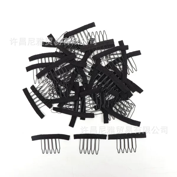 Factory Direct wig accessories wig spring comb mesh cap clip 4/5/6/7/8 tooth fixed mesh bottom hairpin