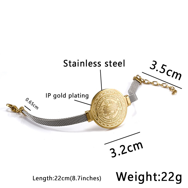 Titanium Steel Material Retro Portrait Titanium Steel Polishing Bracelets