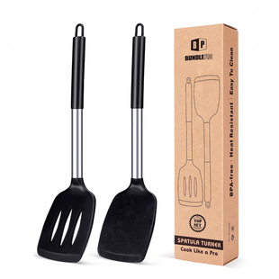 Amazon's Same Tube Handle Silicone Spatula and Spatula 2-Piece Set Kitchen Special Non-Stick Pan Household Kitchen Utensils in Stock
