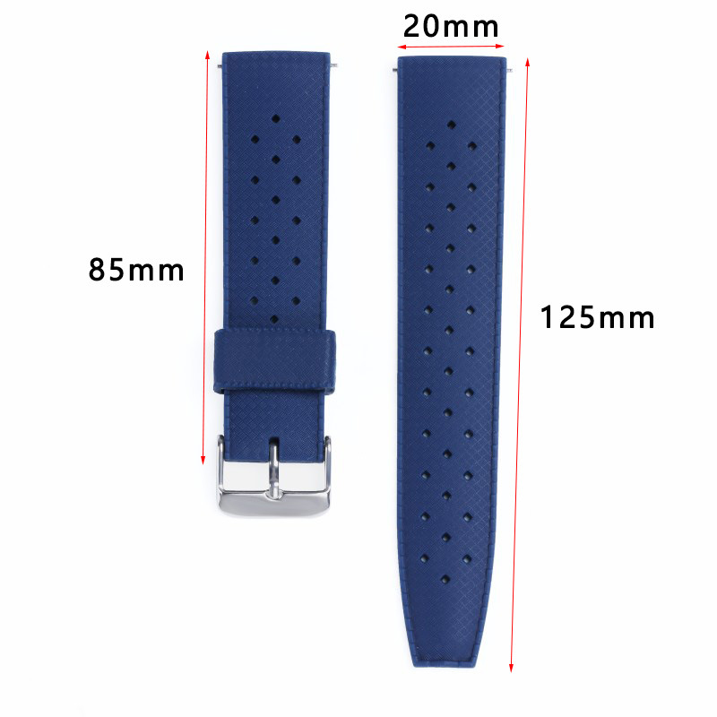 多孔透氣硅膠TPU錶帶適用各品牌手錶防水防汗男女通用錶帶20/22mm