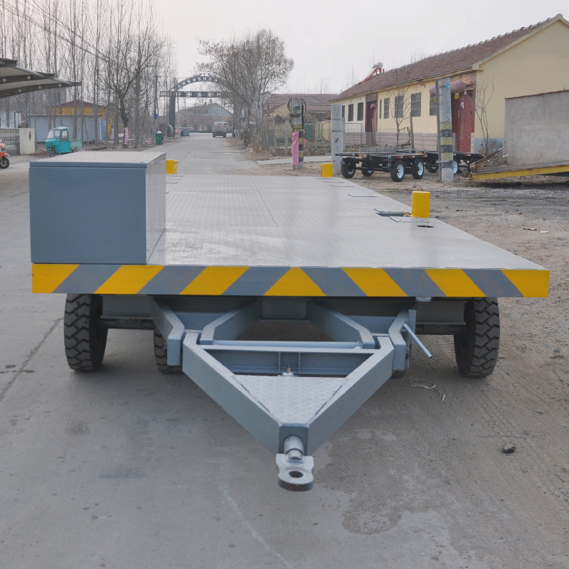 牵引式平板拖车 大吨位拉货厂房车间物料转运车 仓库用重型平板车