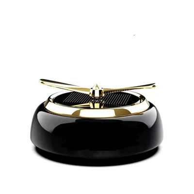 2026 Solar-Powered Car Fragrance Ornament Black Gold Edition Solar Car Ornament with Ocean Scent (Perfplant seat) - 2s-black-gold-edition