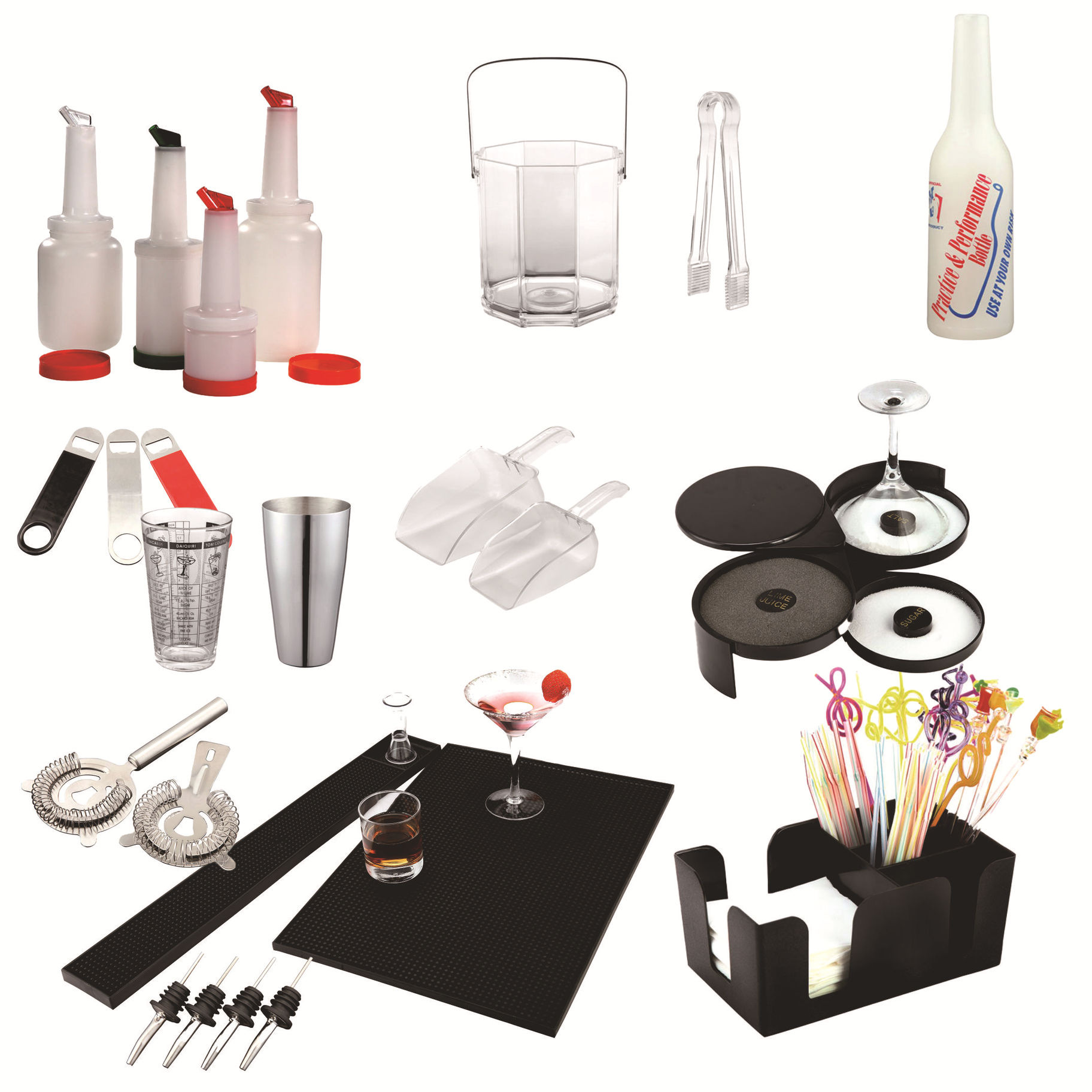 Factory Price Direct Bar Supplies Practice Bottle Bar Mat Salt Edge Box Fruit Box Ice Clip Bartender Wine Mouth