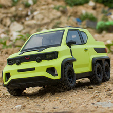 美生五菱MINI皮卡仿真合金模型回力声光六轮越野车玩具礼品泡沫盒