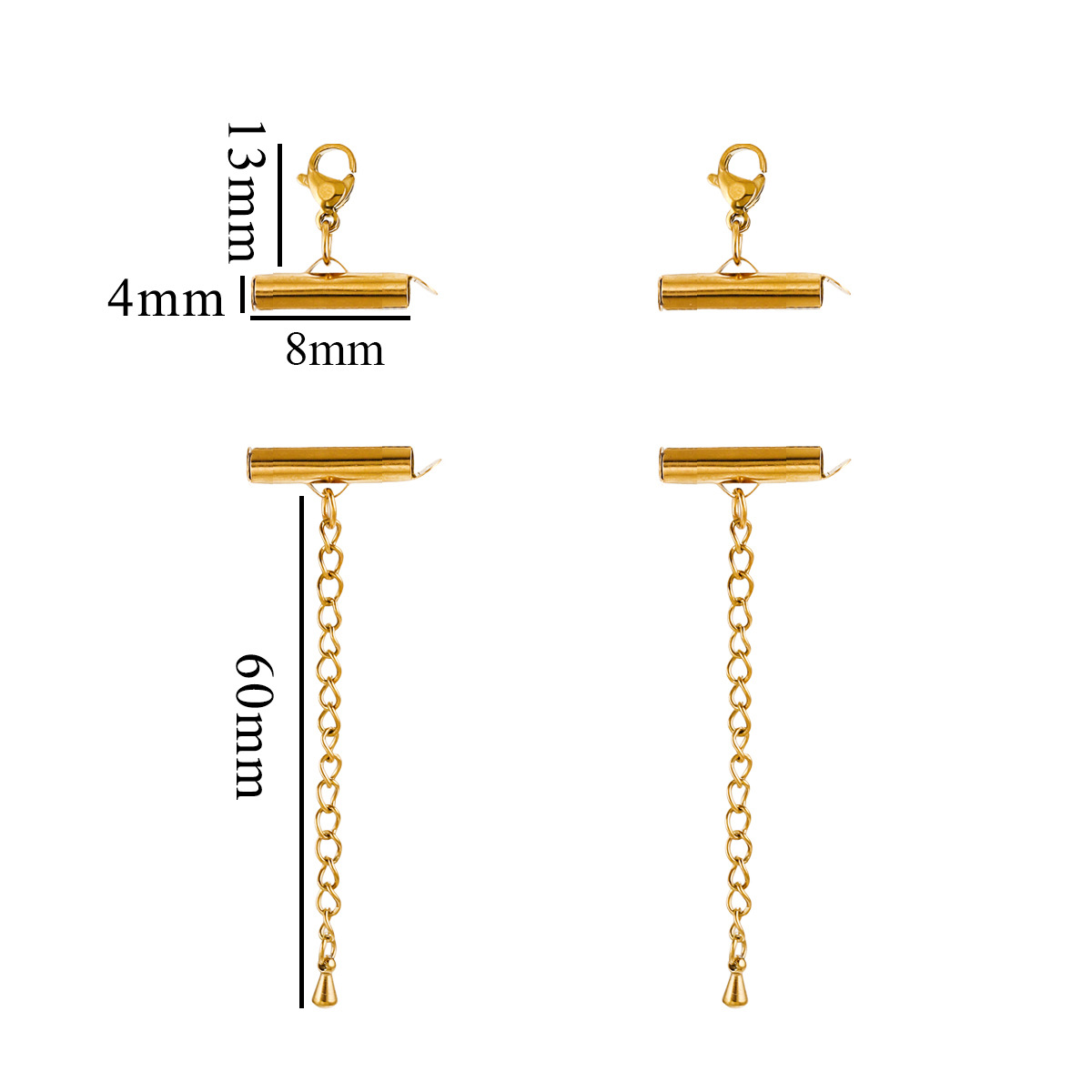 Tubo de cadena de perlas de acero inoxidable conjunto de collar de pulsera moda universal tubo hueco de ranura única tubo deslizante hebilla diy accesorios de joyería image 18
