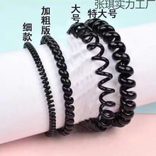 电话圈细款黑色女无痕发绳高弹简约纯色皮筋扎头发电线圈