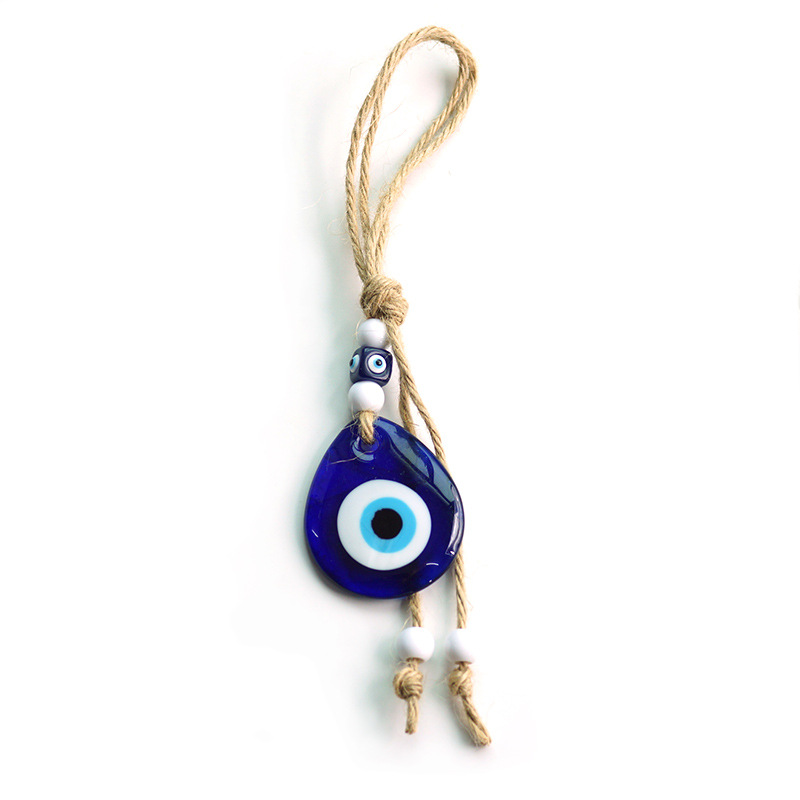 Mal de ojo cuerda de cáñamo gota de agua colgante Turquía Ojo Azul joyería colgante de cristal decoración de la pared buena suerte regalo