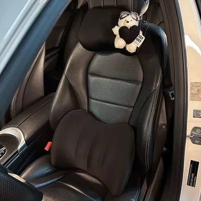 Headrest — for girls - car-accessories-black-bear-comfortable-neck-pillow-lumbar-support
