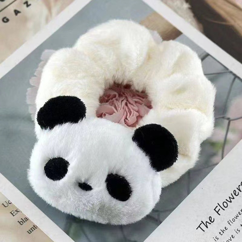 붉은 팬더 흰색 머리끈