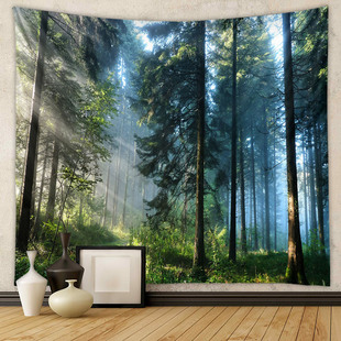 Seven Leap Cross-border Home Amazon Explosions Background Cloth ins Wind Hanging Cloth Background Wall Hanging Cloth ins Wind Forest Tapestry