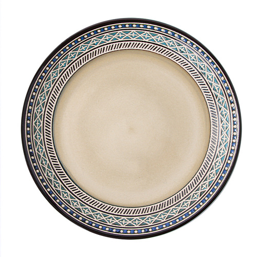 Creative kiln-glazed Western-style dinner plate, steak plate, household dish plate, ceramic plate, underglaze color pasta plate, breakfast plate wholesale