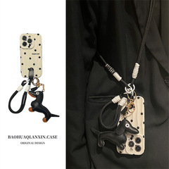 適用蘋果15promax手機殼夏天批發iPhone14/13/12斜挎掛繩11高級感