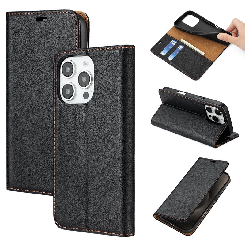 Leather Wallet Case For Iphone 17 With 16 Card Slots Protection_voghion.com