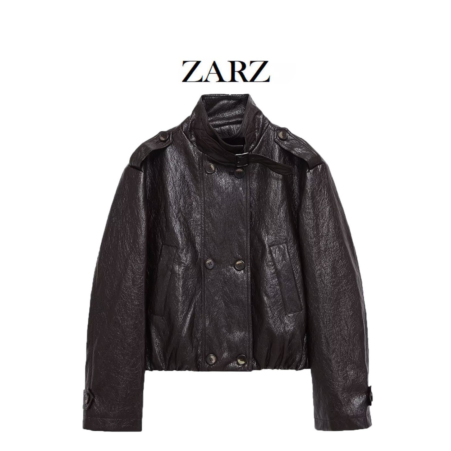 Zarz Homemade European and American Style New Women's Clothing Fashionable Casual Bella Same Style Motorcycle Jacket Pu Jacket