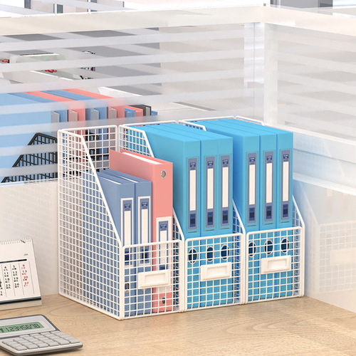 Office desk item shelf desk book file storage box office iron material data sorting frame simple small bookshelf