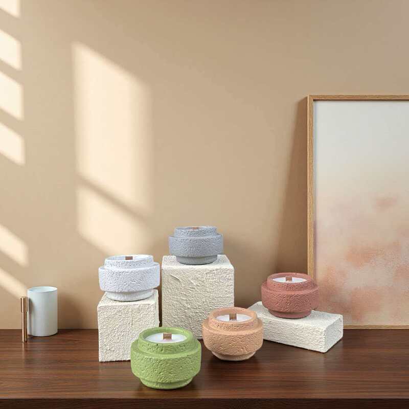 Aromatherapy Candle Cement Wax Cup Container Cross-Border Matte Empty Cup Ins Supports Wax Filling Romantic Fragrance Souvenir