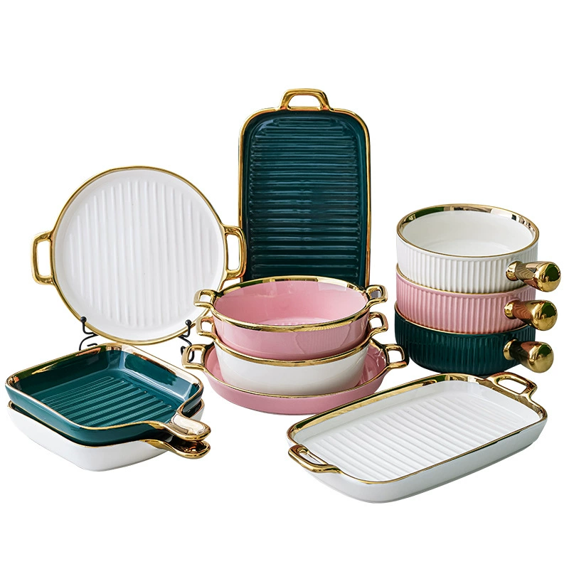 Brand ceramic set, dinner plate, tableware, light luxury style