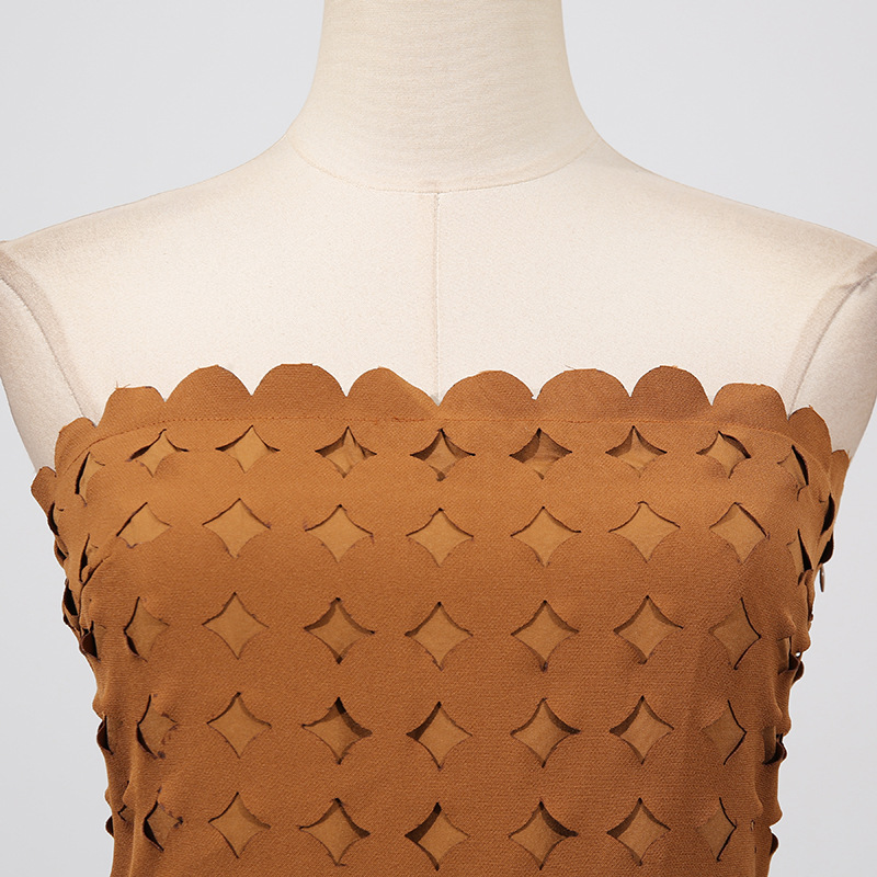 Tube Top Dress Summer Hollow Out Cutout out Solid Color Dress 19 Tube Top Dress Summer Hollow Out Cutout Out Solid Color Dress