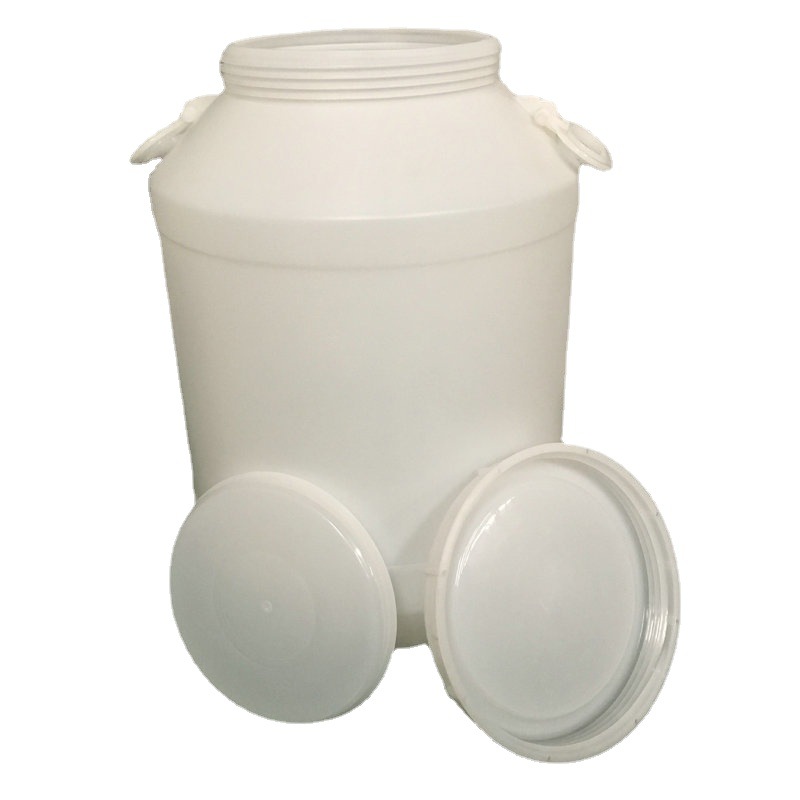 60L升白色食品发酵桶油桶60kg公斤加厚圆形大口带耳食品级塑料桶