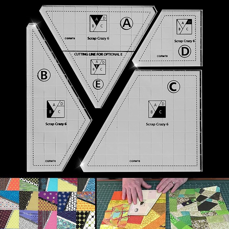 Nueva regla de mosaico de costura acrílica regla de mosaico cuadrado plantilla de costura herramienta de mosaico regla de plástico en stock